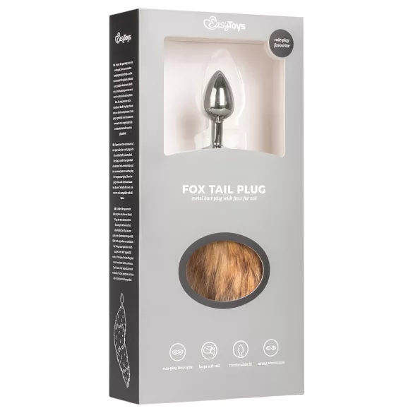 Easytoys Fox NO1 - metallinen anustappi kettuhännällä - hopea/punainen