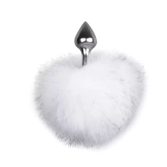 Easytoys Bunny NO1 - metallinen anustappi pupuhännällä - hopea-valkoinen