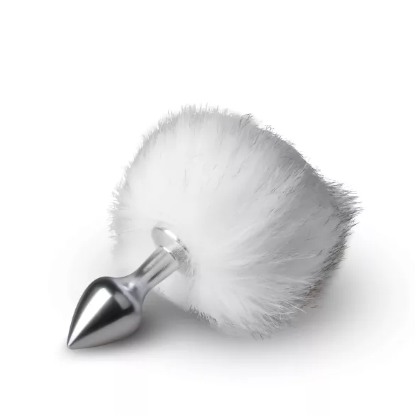 Easytoys Bunny NO1 - metallinen anustappi pupuhännällä - hopea-valkoinen