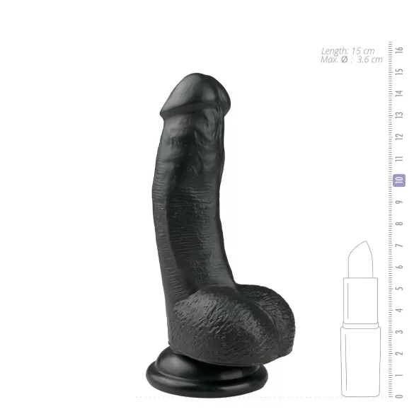 Easytoys - realistinen dildo kiveksillä ja imukupilla 15 cm - musta