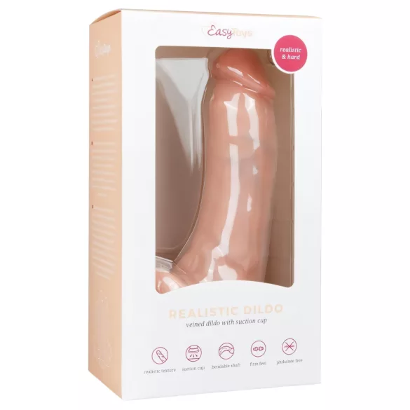 Easytoys - realistinen imukuppidildo kiveksillä 20cm - beige