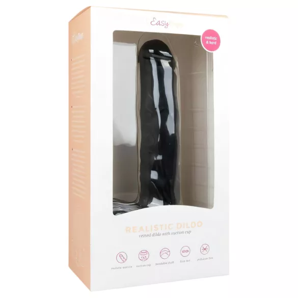 Easytoys - imukupillinen suuri kivellinen dildo 29,5 cm - musta
