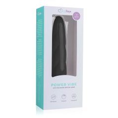   Easytoys Power Vibe - vibraattori - kiertokuvioitu silikoni - musta