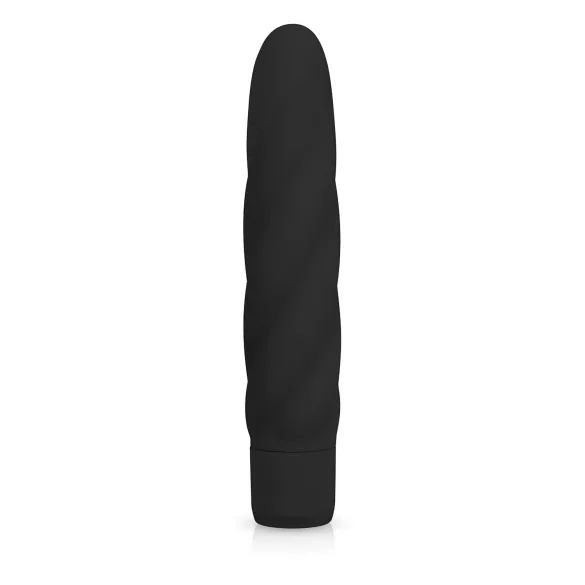 Easytoys Power Vibe - vibraattori - kiertokuvioitu silikoni - musta
