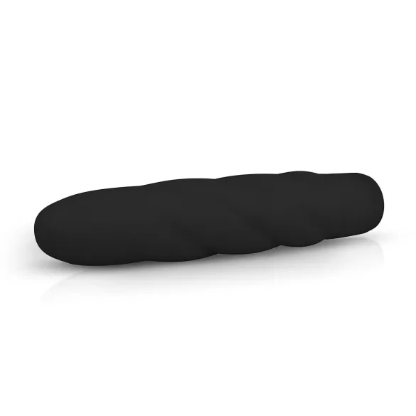 Easytoys Power Vibe - vibraattori - kiertokuvioitu silikoni - musta
