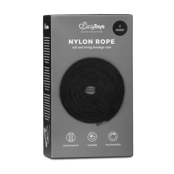 Easytoys Rope - bondageköysi (5 m, musta)