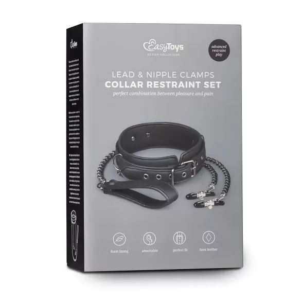 Easytoys - nännipidikesetti kaulapannalla ja talutushihnalla - 4 osaa