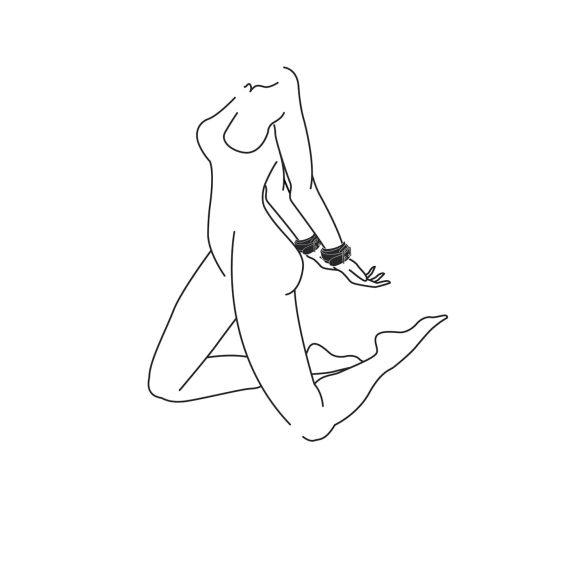 Easytoys - käsiraudat - keinonahka - musta