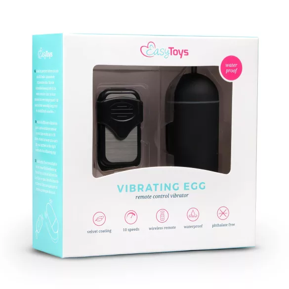 Easytoys - kaukosäädettävä vibraatio-muna - musta
