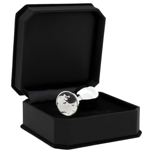 Rimba XS - metallinen anaalitappi - läpinäkyvä kivi - hopea