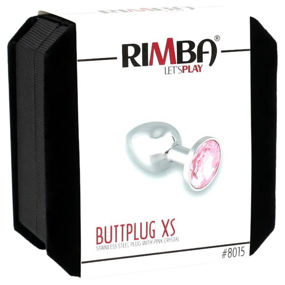 Rimba XS - anustappi - pinkki koristekivi - metalli hopea