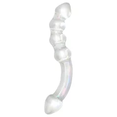 Rimba Xena - kaksinkertainen lasidildo - läpinäkyvä