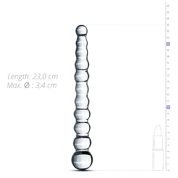 Gildo Glass No. 20 - lasidildo helmillä - läpinäkyvä
