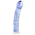 Gildo Glass No. 5 - lasidildo - spiraalikuvio - kirkas/sininen