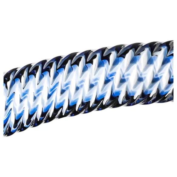Gildo Glass No. 5 - lasidildo - spiraalikuvio - kirkas/sininen