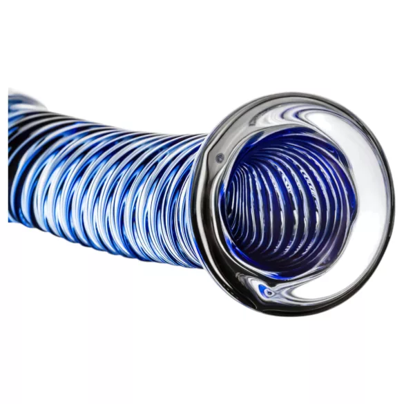 Gildo Glass No. 5 - lasidildo - spiraalikuvio - kirkas/sininen