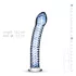 Gildo Glass No. 5 - lasidildo - spiraalikuvio - kirkas/sininen