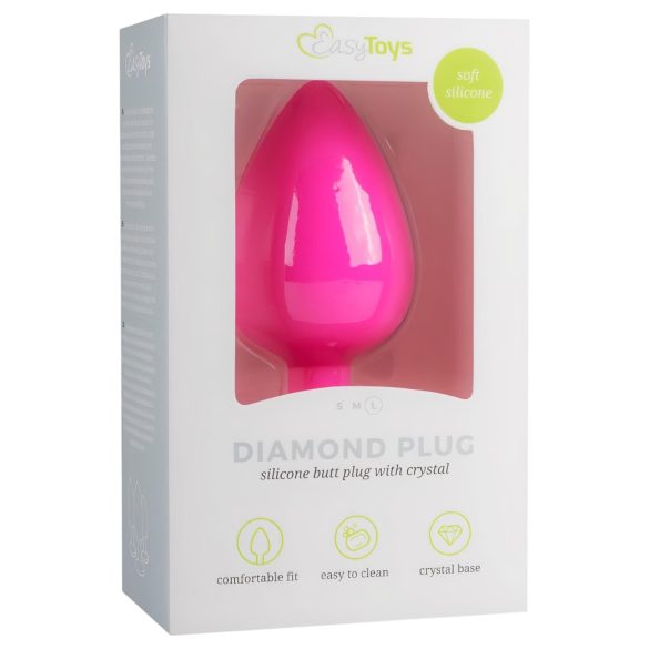 Easytoys Diamond - anustappi kristallikoristeella iso - pinkki