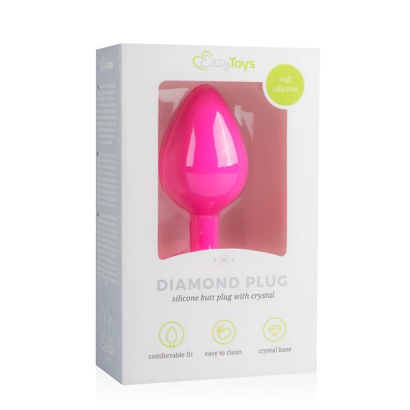 Easytoys Diamond - anustappi - timanttikivi - pinkki - keskikokoinen