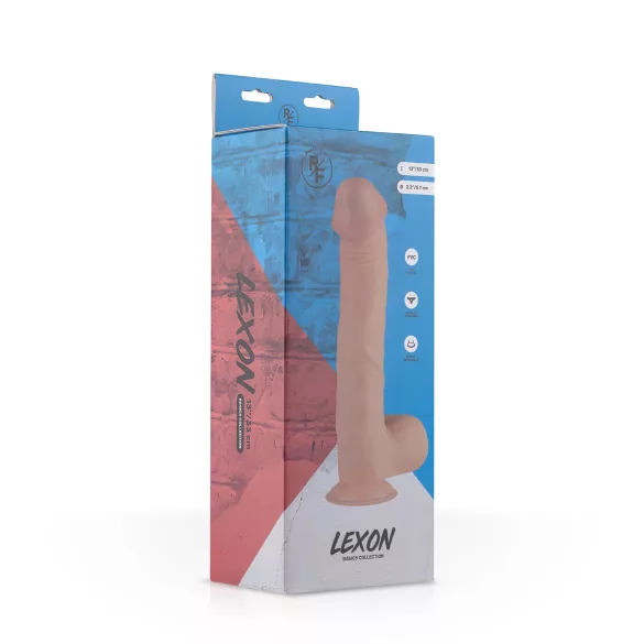 Real Fantasy Lexon - realistinen dildo kiveksillä - 33 cm - vaalea