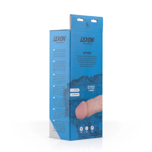 Real Fantasy Lexon - realistinen dildo kiveksillä - 33 cm - vaalea