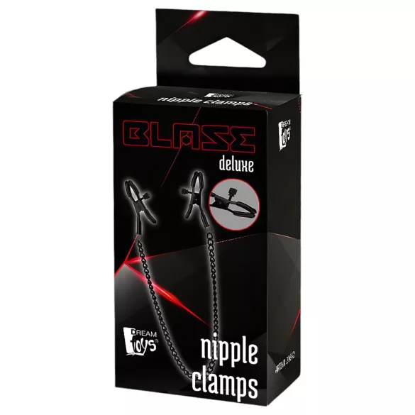 Blaze Deluxe - metalliset nänninipistimet ketjulla - musta