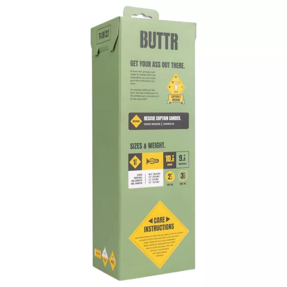 BUTTR Tactical I - tapetin kiinnitettävä dildo - musta