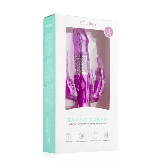 Easytoys Raving Rabbit - 3-haarainen vibraattori (pinkki)