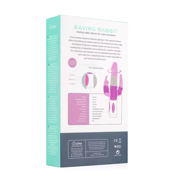Easytoys Raving Rabbit - 3-haarainen vibraattori (pinkki)