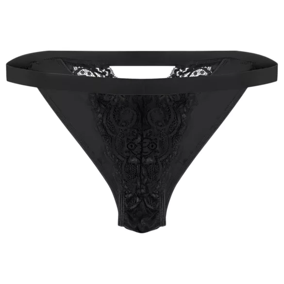 Pantyrebel - akkukäyttöinen, kauko-ohjattava värisevä musta stringi (S-L)