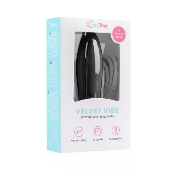 Easytoys Velvet Vibe - ladattava sauvavibraattori - musta