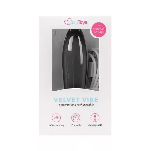 Easytoys Velvet Vibe - ladattava sauvavibraattori - musta