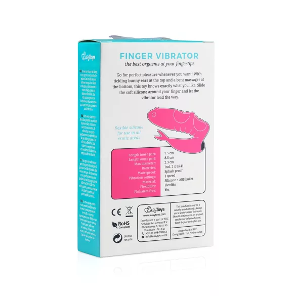 Easytoys Finger - 2in1 sormivibraattori - musta