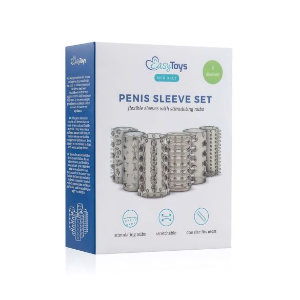 Easytoys Penis Sleeve - penismansetti setti - harmaa (6 kpl)
