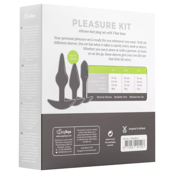 EasyToys Pleasure kit - monipuolinen anustappisetti (musta)