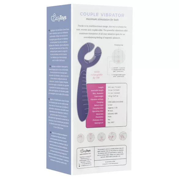 Easytoys Couple - parivibraattori - ladattava, vesitiivis - violetti