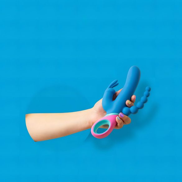 PMV20 Vice Double - pyörivä kolmihaarainen vibraattori - sininen