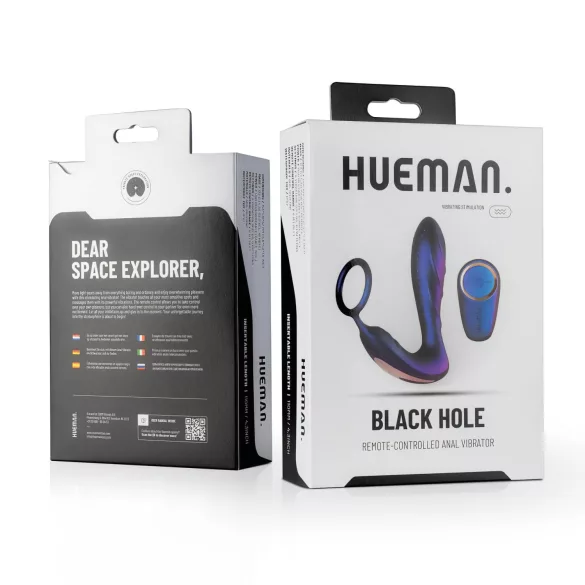 Hueman Black Hole - anaalivibraattori kaukosäätimellä ja penisrenkaalla