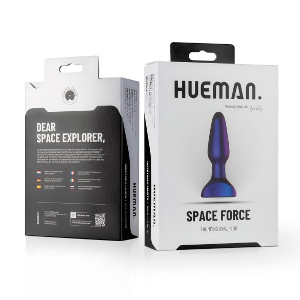 Hueman Space Force - anustappi vibraattori työntötoiminto vedenkestävä lila