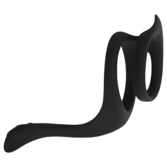   Easytoys - penis- ja kivestenrengas - joustava silikoninen - musta