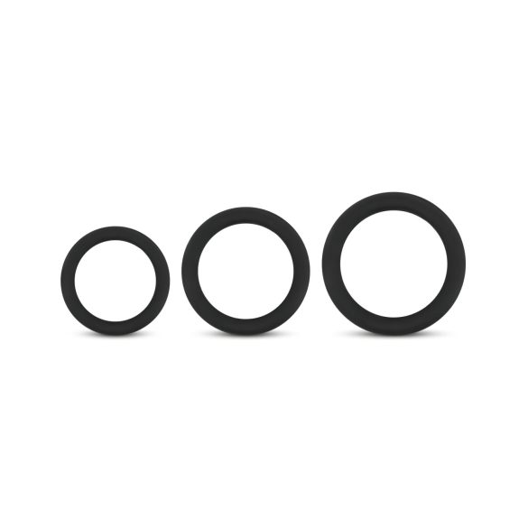 Easytoys Explore Ring - penisrenkaiden setti - 3 kpl - musta