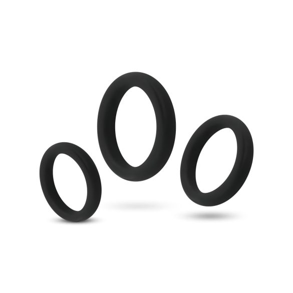 Easytoys Explore Ring - penisrenkaiden setti - 3 kpl - musta