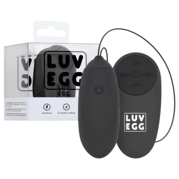 LUV EGG - vibraatiomuna kaukosäätimellä - ladattava - musta