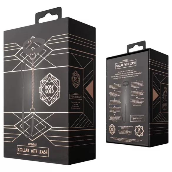 Rosy Gold - kaulapanta ja talutushihna - musta/ruusukulta