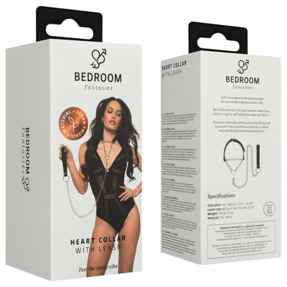 Bedroom Fantasies - kaulapanta talutushihnalla - musta