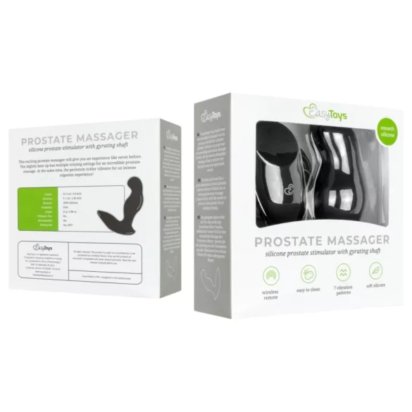 Easytoys Anal Collection - anaalivibraattori kaukosäätimellä - musta