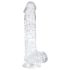 EasyToys - kivipalloilla varustettu dildo - 13,5 cm - läpinäkyvä