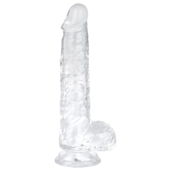 EasyToys - kivipalloilla varustettu dildo - 13,5 cm - läpinäkyvä