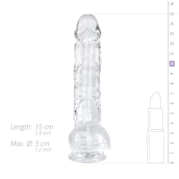 EasyToys - kivipalloilla varustettu dildo - 13,5 cm - läpinäkyvä
