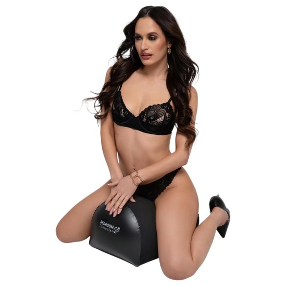 Bedroom Fantasies - seksityyny telineellä vibraattorille - musta, puhallettava